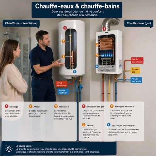 Fonctionnement d’un chauffe-eau ou chauffe-bain