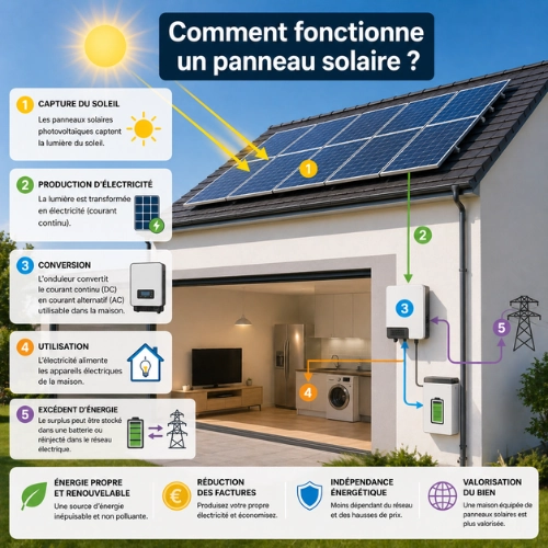 comment fonctionne un panneau solaire